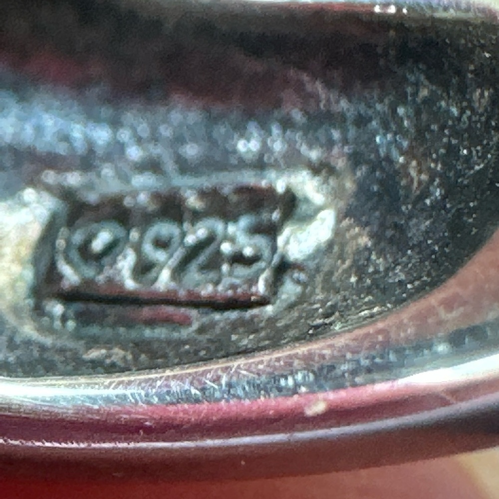 Vintage 925 Stamped Sterling Silver & Jade Jadeite Cabochon Ring Size 8 - Picture 8 of 13